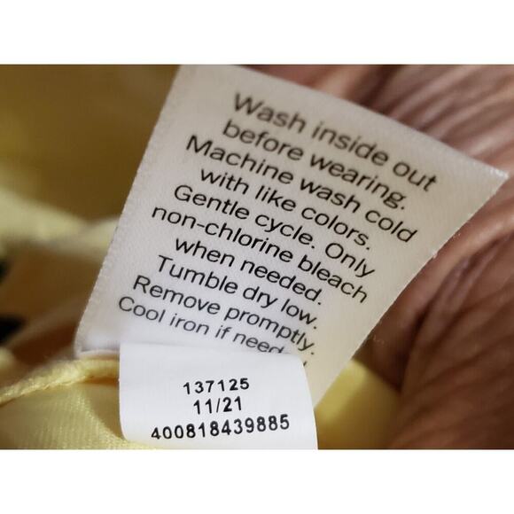 Lauren Conrad Women's Yellow 100% Polyester Scoop Neck Long Sleeve Top Blouse S - Picture 7 of 12